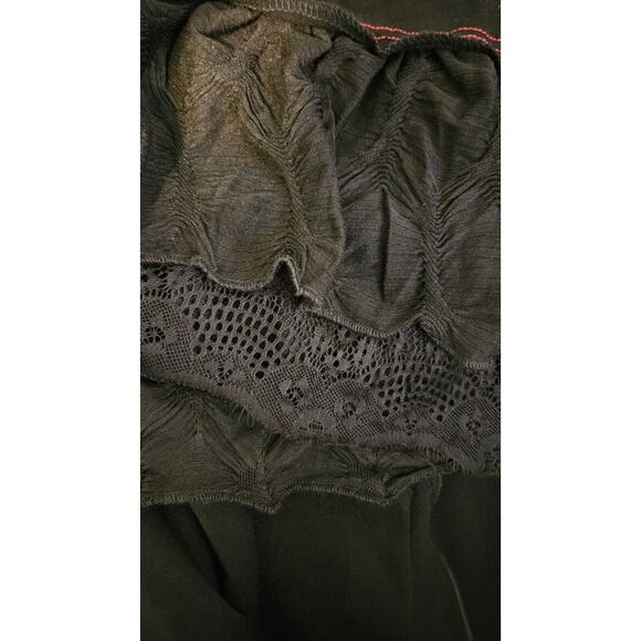 Paolo Tricut Dress Size S Black Layered Long Sleeve Ruffles Lagenlook BOHO Artsy - Picture 14 of 15